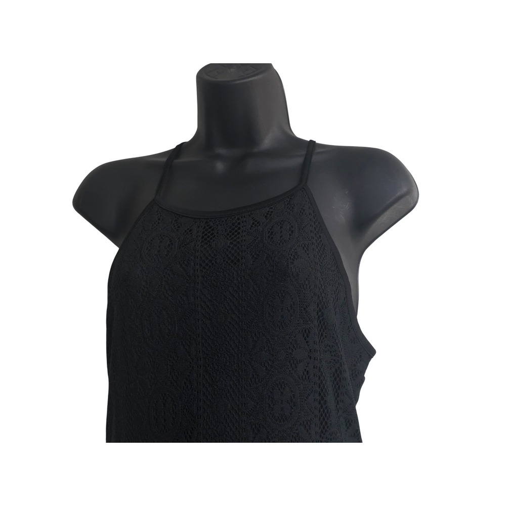 Mossimo Supply Co Womens Black Lace Halter Fit and Flare Keyhole Back Dress Sz M - Picture 3 of 9